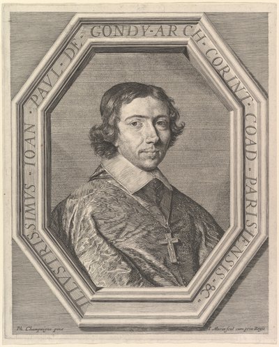 Jean-Francois-Paul de Gondy, koadiutor arcybiskupa Paryża, przyszły kardynał Retz. autorstwa Jean Morin
