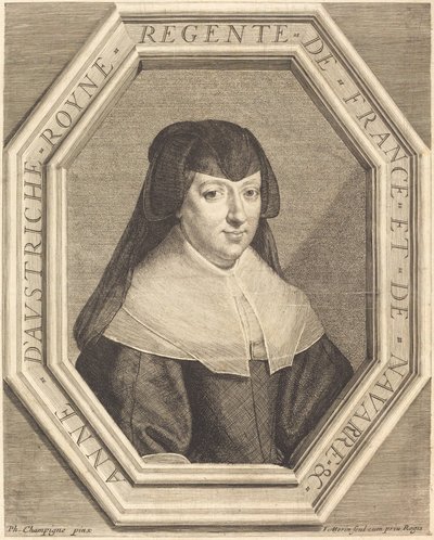 Anna Austriaczka autorstwa Jean Morin after Philippe de Champaigne