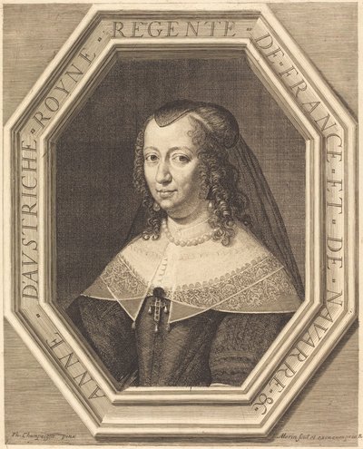 Anna Austriaczka autorstwa Jean Morin after Philippe de Champaigne