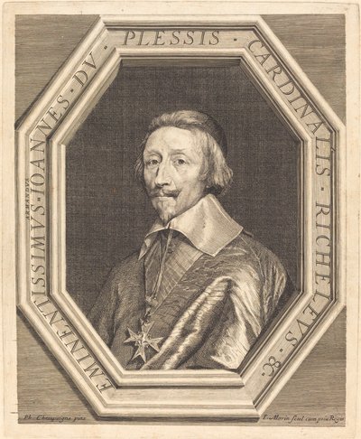 kardynał Richelieu autorstwa Jean Morin after Philippe de Champaigne