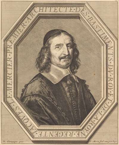 Jacques le Mercier autorstwa Jean Morin after Philippe de Champaigne