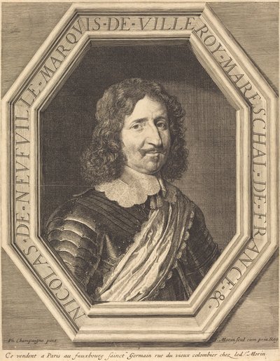 Nicholas de Neufville, markiz Villeroy autorstwa Jean Morin after Philippe de Champaigne