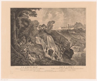 Rustende figuren bij een waterval Wodospad - Aquae Lapsus (tytuł na obiekcie) Praca Antoine Watteau (tytuł serii) Dzieło Antoine