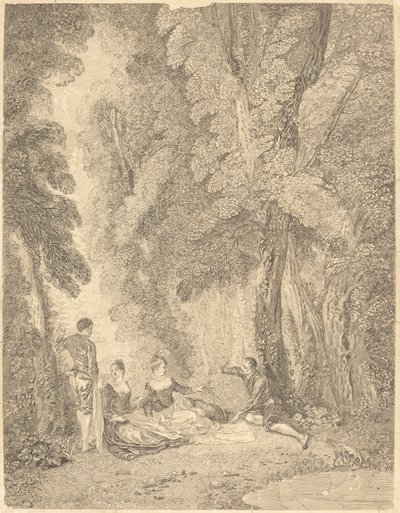 Koalicja autorstwa Jean Moyreau after Antoine Watteau