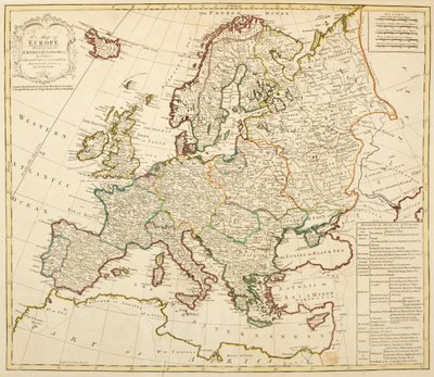 Mapa Europy, podzielona na imperia i królestwa, autorstwa J. Palaireta z kilkoma ulepszeniami i dodatkami od D
