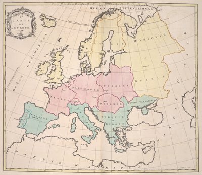 Europa, z „Atlasu metodycznego...” autorstwa Jean Palairet