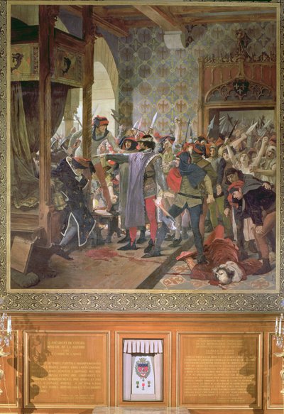 Etienne Marcel (zm. 1358) chroniący Delfina przed mafią w 1358 roku autorstwa Jean Paul Laurens