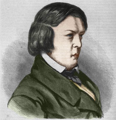 Robert Schumann Niemiecki kompozytor. Rysunek J.B. Laurensa. autorstwa Jean Paul Laurens