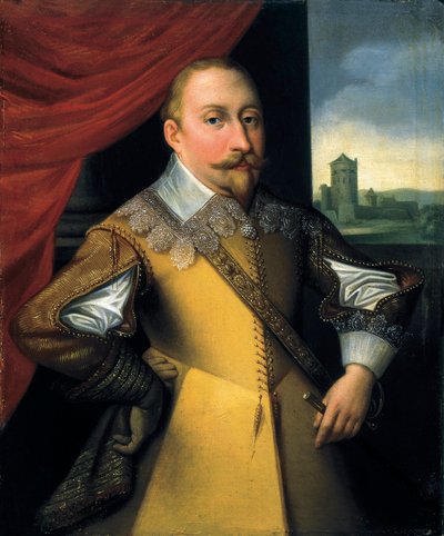 Portret Gustawa II Adolfa (olej na płótnie) autorstwa Jean Pierre (1806 39) Decreuse