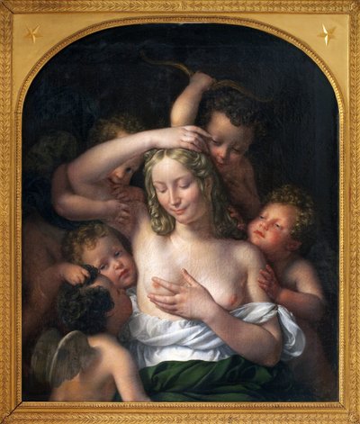 Nimfa i miłość. Obraz Jean Pierre Granger (1779-1840), olej na drewnie, 96,5 x82 cm autorstwa Jean Pierre Granger