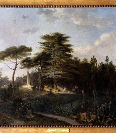 Cedr Libanu z Jardin des Plantes w Paryżu Detal - Obraz Jean Houel (1735-1813) XVIII wiek Słońce 0,55x0,8 m Paryż, Musee Carnavalet autorstwa Jean Pierre Houel