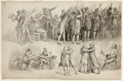 Studia do Przysięgi Kortu Tenisowego autorstwa Jean Pierre Norblin de La Gourdaine
