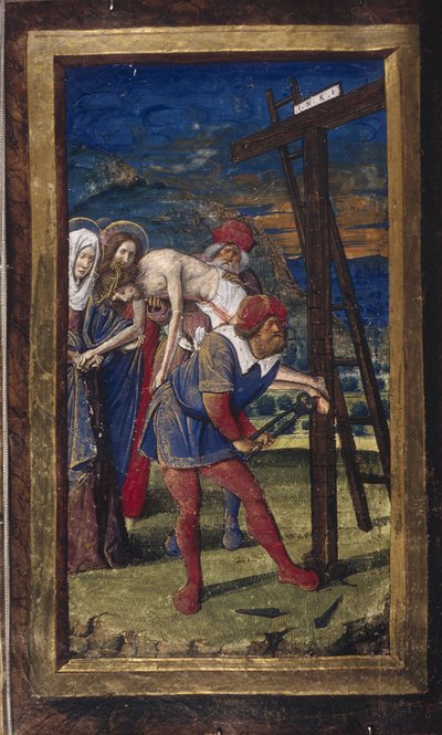 Zdjęcie z krzyża z Lettres bâtardes, ok. 1490-1510 autorstwa Jean Poyet