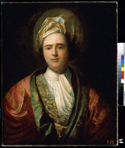 ""Portret aktora w orientalnym stroju scenicznym"" (Portret aktora) Nosi turban. Obraz Jeana Ranca (1674-1735) XVIII-wieczne Muzeum Sztuki Michaiła Kroszyckiego, Sewastopol (Sewastopol) Ukraina autorstwa Jean Ranc