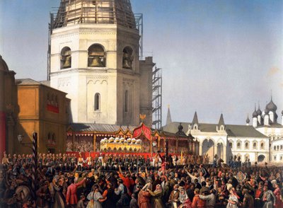 Procesja po koronacji cara Rosji Aleksandra II, Moskwa, 1856. autorstwa Jean Sorieul