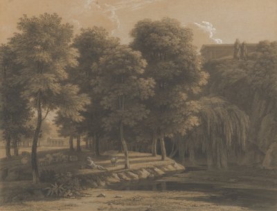 Pejzaż klasycystyczny z pasterzem, 1803 r. autorstwa Jean Victor Bertin
