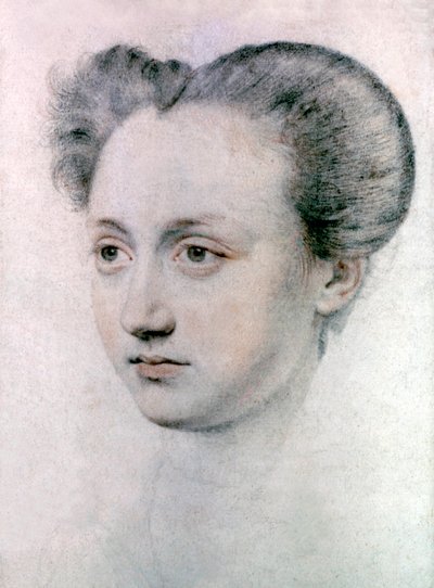 Marie Touchet (1549-1638) kochanka króla Francji Karola IX, ok. 1570 (rysunek) autorstwa Jean de Court