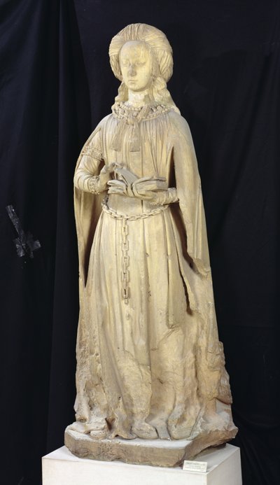 St. Suzanne, z Chateau des Ducs de Bourbon, Chantelle, c.1500-03 (wapień) autorstwa Jean fl.c.1465 c.1516 Guilhomet