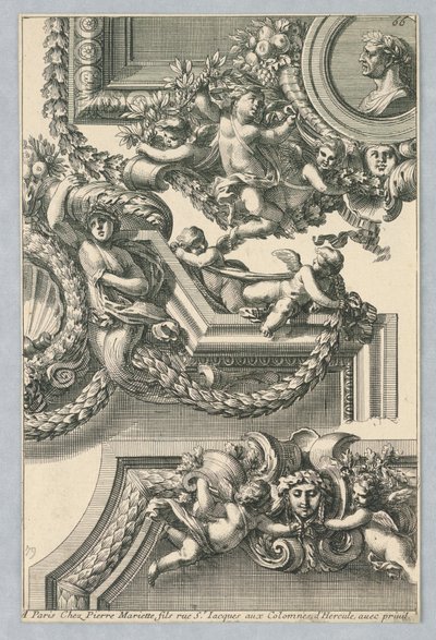 Projekt do malowanych ramek, z "Bordures de Tableau" autorstwa Jean le Pautre