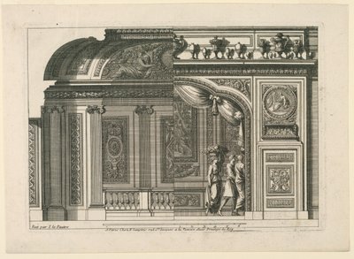 Projekt francuskiej alkowy z „Alcoves à le Francoise” autorstwa Jean le Pautre