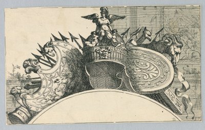 Trofeum broni (trofeum broni nad wieszakiem) autorstwa Jean le Pautre