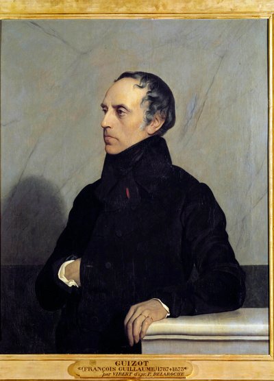 Portret Francois Pierre Guillaume Guizot (1787-1874) Minister i historyk Malarstwo Jehan Vibert (1840-1902), olej na płótnie autorstwa Jean or Jehan Georges Vibert