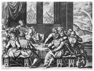 Życie na dworze Katarzyny Medycejskiej (1519-89), XVI wiek autorstwa Jean or Johann Sadeler