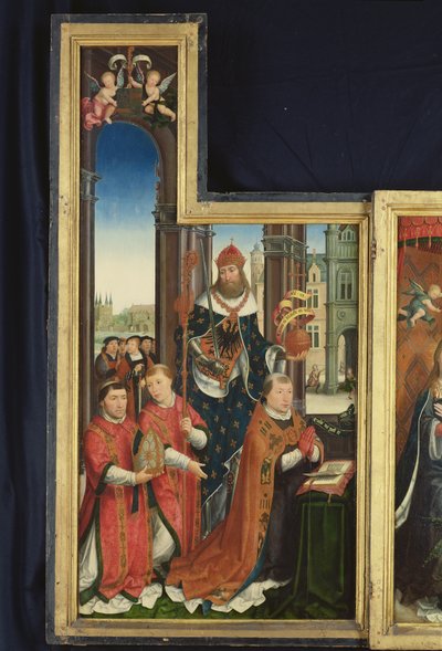 Poliptyk Gloryfikacja Trójcy Świętej, tablica opatów, 1509-15 autorstwa Jean the Elder Bellegambe