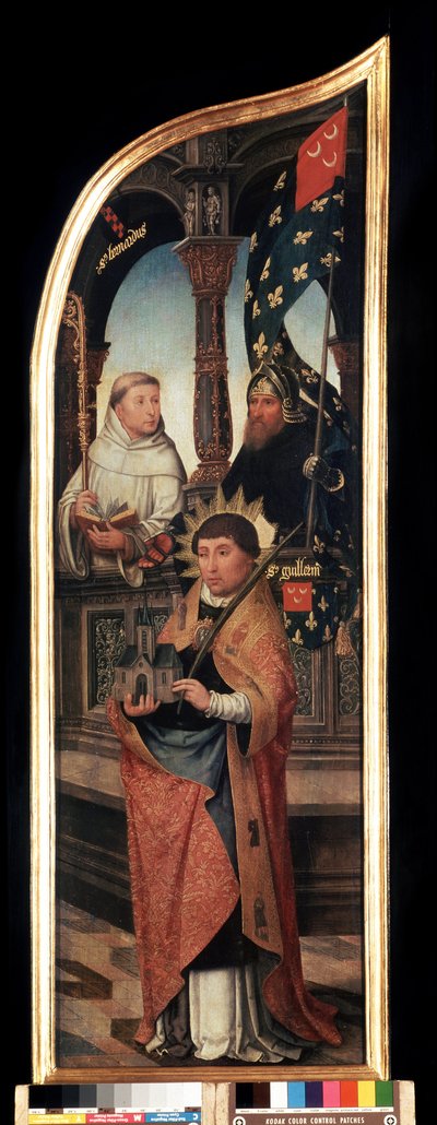 „Reprezentacja św. Wilhelma z Brukseli, św. Bernarda z Clairvaux (San Bernardo di Chiaravalle)” Prawy panel tryptyku Zwiastowanie (Zwiastowanie). Obraz na drewnie Jeana Bellegambe Starszego (1470-1534) Sankt Petersburg, m autorstwa Jean the Elder Bellegambe
