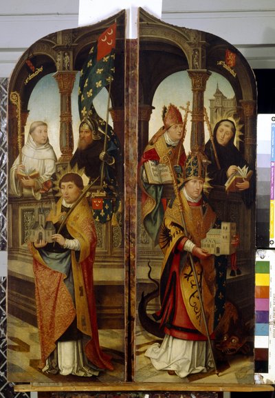 Św. Trond i Św. Guillaume. Twarde panele tryptyku (św. Trudo i św. Guillaume. Dwie boczne panele tryptyku). Obraz Jean (Jehan) Bellegambe (Belgamb, Belgand) (1470-1534), olej na płótnie autorstwa Jean the Elder Bellegambe