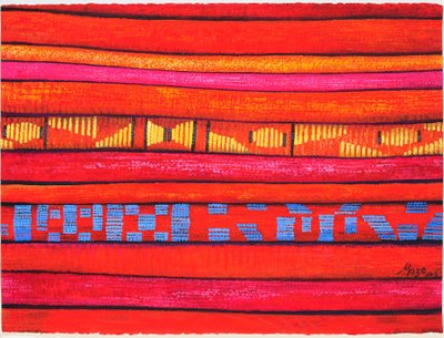 Marokańskie tkaniny 1, 2013 autorstwa Jeanne Maze