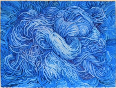 Wool Cobalt Blue, 2013 (gwasz na papierze) autorstwa Jeanne Maze