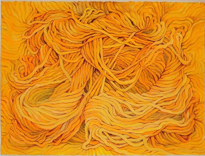 Wool Yellow, 2013 (gwasz na papierze) autorstwa Jeanne Maze