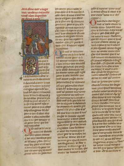 Tristan Unhorsing Sagremor autorstwa Jeanne de Montbaston