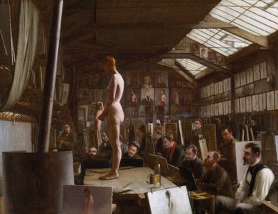Atelier Bouguereau w Académie Julian, Paryż autorstwa Jefferson David Chalfant