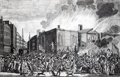 Dokładne przedstawienie spalenia, plądrowania i zniszczenia Newgate przez rebeliantów pamiętnego dnia 7 czerwca 1780 r., wyryte przez Henry