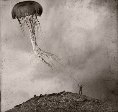 Surrealistyczny latawiec w kształcie meduzy autorstwa Jeffrey Hummel