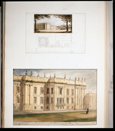 Projekty elewacji wschodniej, Chatsworth House autorstwa Jeffry Wyatville