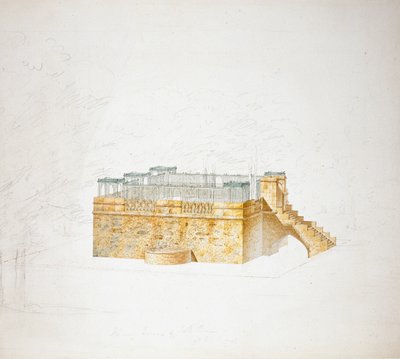 Altana Królowej Marii, Chatsworth (akwarela na papierze) autorstwa Jeffry Wyatville