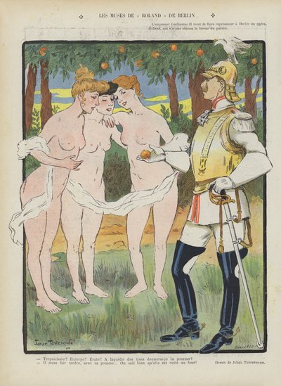 Muzy Rolanda z Berlina. Ilustracja do Le Rire autorstwa Jehan Testevuide