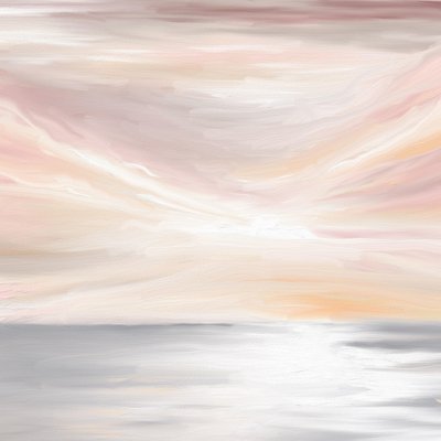 Spokojny widok na ocean w pastelowych barwach autorstwa Jenna Alheit