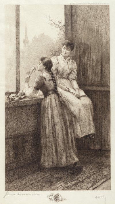 Bez tytułu (Dwie dziewczyny przy oknie) autorstwa Jennie Augusta Brownscombe