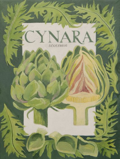 Cynara (karczoch zwyczajny) (akryl) autorstwa Jennifer Abbott