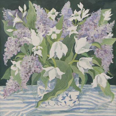 Lilak i tulipany (akryl) autorstwa Jennifer Abbott