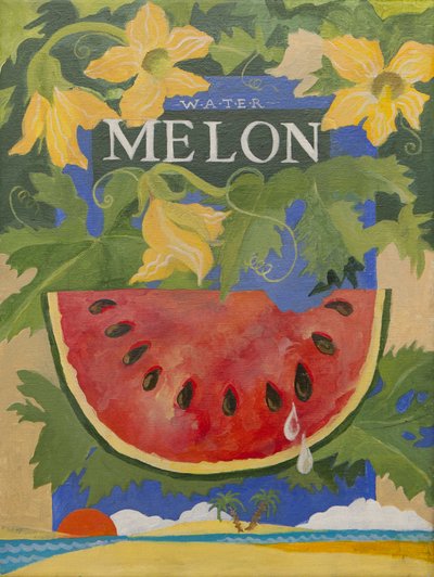 Melon (akryl) autorstwa Jennifer Abbott