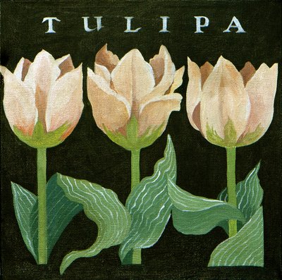 Tulipany, 2013 (akryl na płótnie) autorstwa Jennifer Abbott