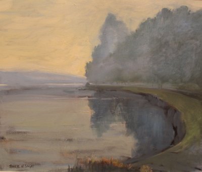 Batson Creek Salcombe , wczesny poranek , olej na płótnie , 2016 autorstwa Jennifer Wright