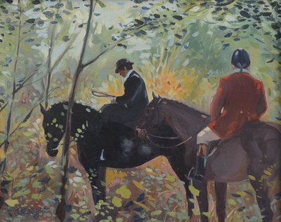 Polowanie - Oczekiwanie (olej na płótnie) autorstwa Jennifer Wright