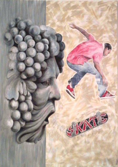 Skate, 2009 (akryl i pastel na płótnie) autorstwa Jenny Barnard