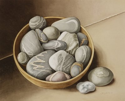 Bowl of Pebbles, 2005 (wc na papierze) autorstwa Jenny Barron